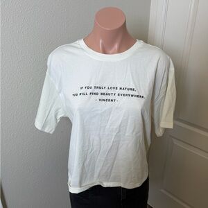 NWT Organic Collective White Graphic T-Shirt Sz L